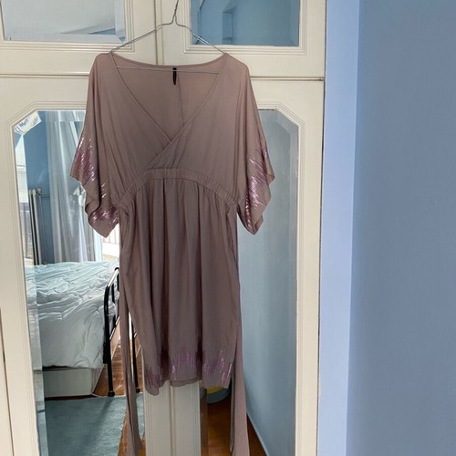 Naf Naf dress with sequin details like new, size XL, beige pink