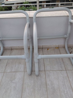 Σκελετοί πολυθρόνων κήπου σαν καινούργιοι, γκρι χρώμα