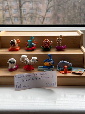 Φιγούρες Kinder έκπληξη μεταχειρισμένες, συλλογή Μπάτε σκύλοι αλέστε 2, 2019, πακέτο 8 τεμ.