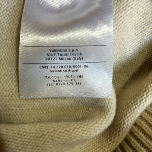 Valentino Garavani 100% cashmere sweater used, white and blue