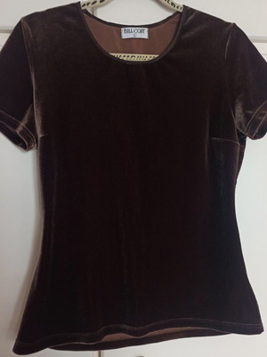 Bill Cost Brown Velvet Vintage Top Large like new