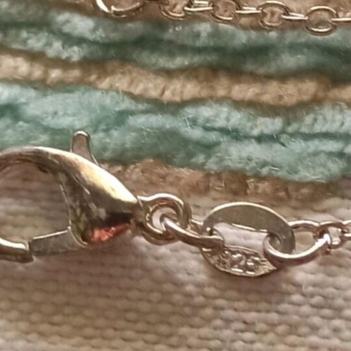 Silver 925 Necklace with Wooden Bead new