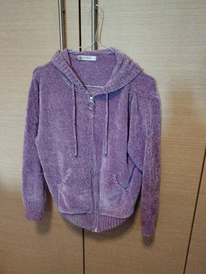 Conos fleece hooded jacket new, purple, size L/XL