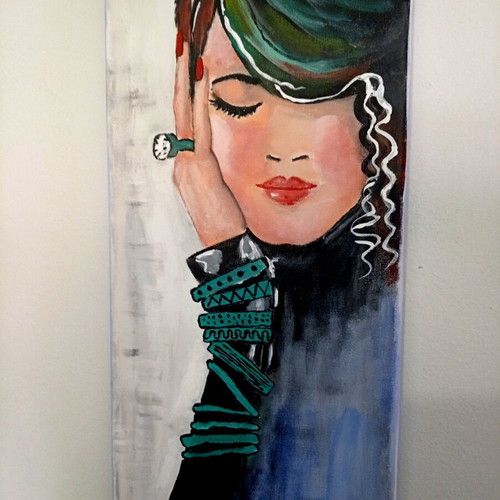 Painting on canvas with acrylics 20×40 cm new
