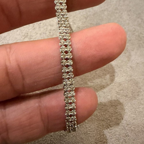 Riviera white gold 18k bracelet with natural diamonds and pearls, like new