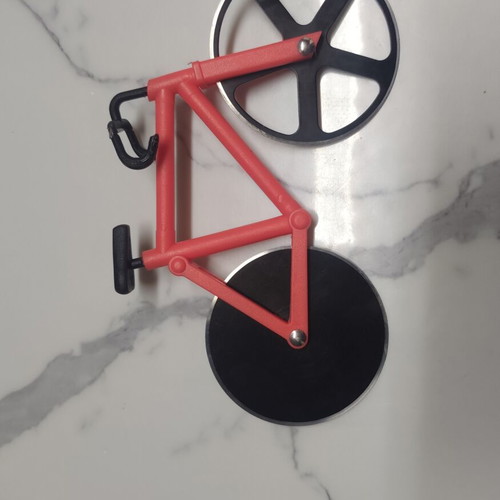 Pizza cutter bicycle with stainless steel blades