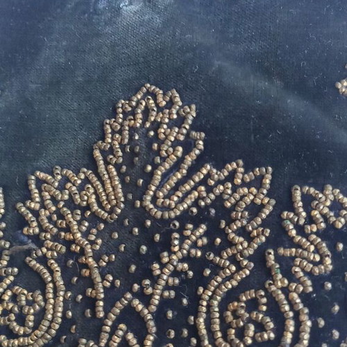 Velvet pouch used with antique beads collectible