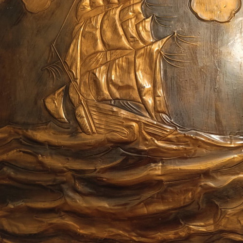 Chalcography by Ckretas with Sailing Ships, Like New, 100x60 cm