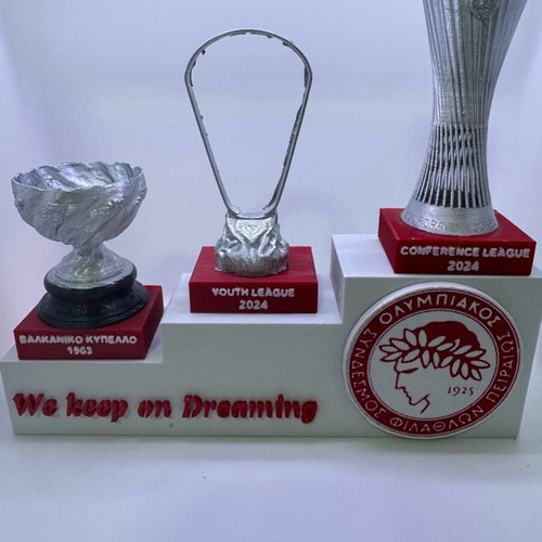 Olympiacos trophy miniatures with We Keep On Dreaming base new