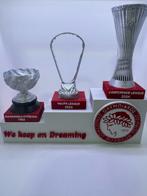 Olympiacos trophy miniatures with We Keep On Dreaming base new