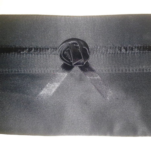 Lancome Paris toiletry bag new, black and red fabric with rose