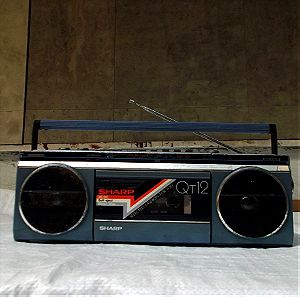 Πωλείται Ραδιοκασετόφωνο Boombox  SHARP QT - 12 χρώματος μπλέ δεκαετίας 1980.