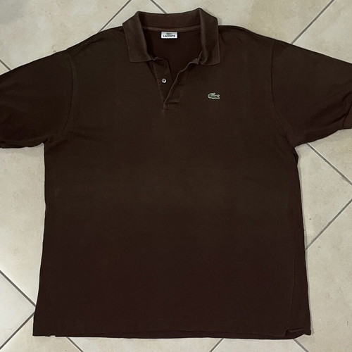 Lacoste Men Polo Shirt Brown Classic Crocodile Logo Size XL