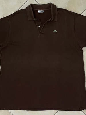 Lacoste Men Polo Shirt Brown Classic Crocodile Logo Size XL