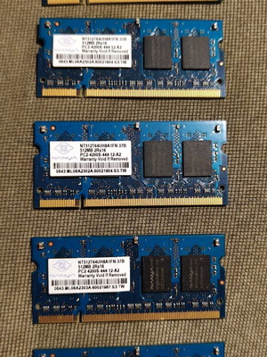 Μνήμες Nanya DDR2 SODIMM 512MB σαν καινούργιες, πακέτο 5 τεμάχια