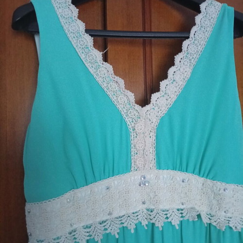 Mara's Collection maxi dress XL, turquoise and beige
