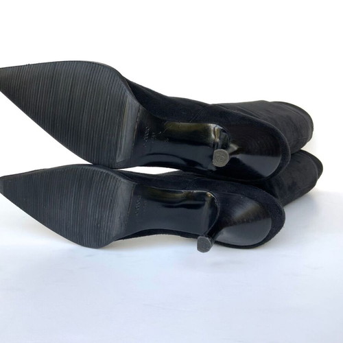 Sergio Rossi black stretch suede boots used, size 38.5