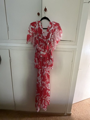 Karavan long backless dress with Japanese patterns