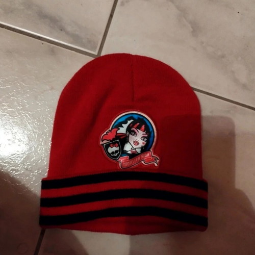 Draculaura Beanie Hat like new, red and black Monster High design