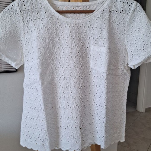 Gant short sleeve top used, white, size S