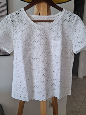 Gant short sleeve top used, white, size S