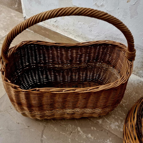 Handmade baskets used, two large and one smaller