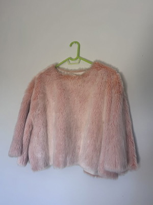 Zara pink soft faux fur jacket new
