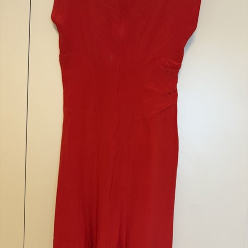 René Lezard red silk dress used, size 40