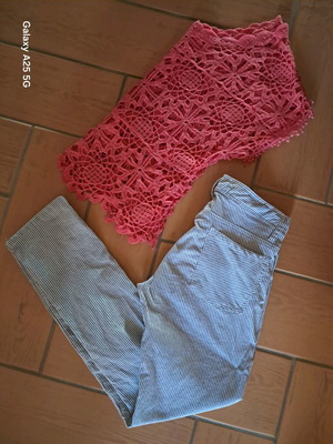 Trick No2 pants and OS knit set like new, multicolored