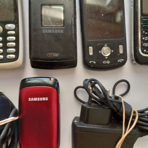 Vintage mobile phones used, collection with Nokia Samsung LG Sony Ericsson