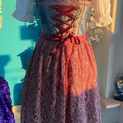 Bavarian dress like new with sequins and matching blouse