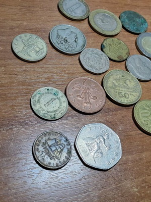 Various coins used, pack