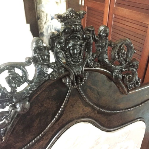 Antique Italian Rococo Revival Twin Beds Set 19th Century Refurbished