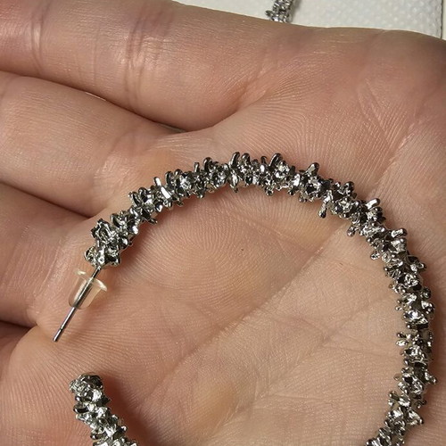 Hoop earrings and infinity bracelet like new, silver