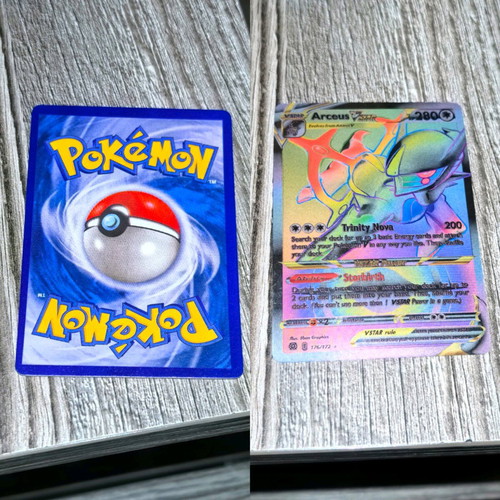 pokemon card rainbow arceus Pokemon Cosmic Eclipse 221/236 Arceus & Dialga & Palkia GX Tag Team  Alternative Art