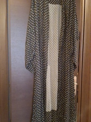 Kimono Φόρεμα Vassia Kostara Νέο, Μαύρο, Με Ζώνη, Σχέδιο Καρδιές