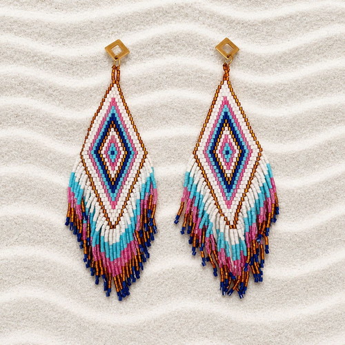 Handmade XL earrings with Miyuki beads new, multicolor