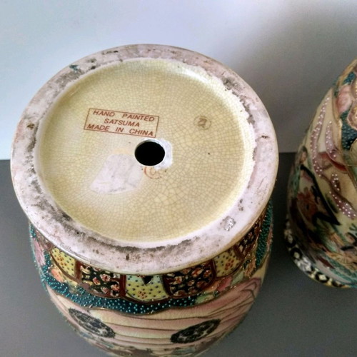 Satsuma vase set used, height 31 cm
