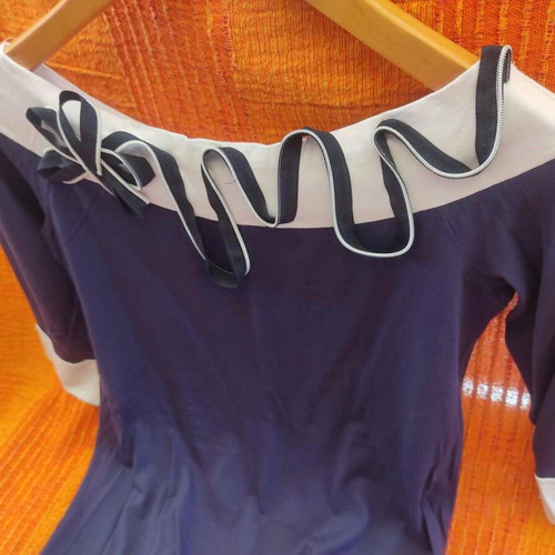 Navy women's blouse used, size Small, blue