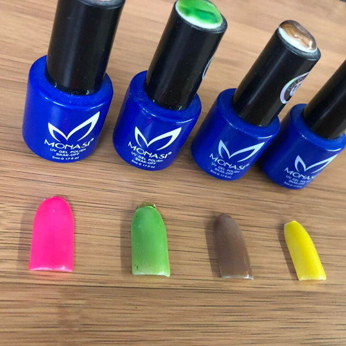 Set of 4 gel polish 5 ml bottles new, stained glass colors