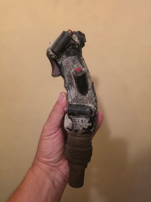 Vintage Huey helicopter control stick, original with patina, Greek army assignment