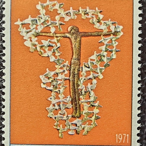 Vatican 1971 postage stamp, unsealed