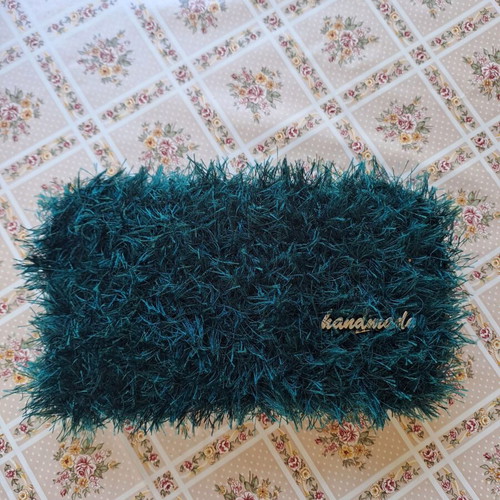 Exclusive handmade fur clutch bag new, emerald color
