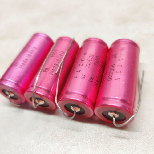 Facon Axial Capacitors 100 nF 1500 V, set of 4, vintage audio NOS