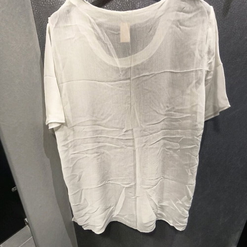 White semi-transparent short-sleeve blouse Eco like new, size L