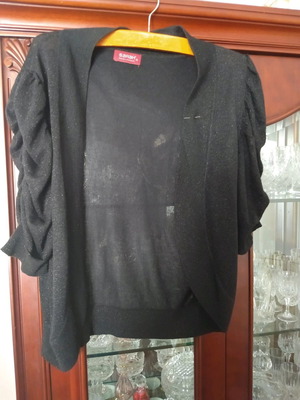 Cardigan new with fine silver thread, size XL, black