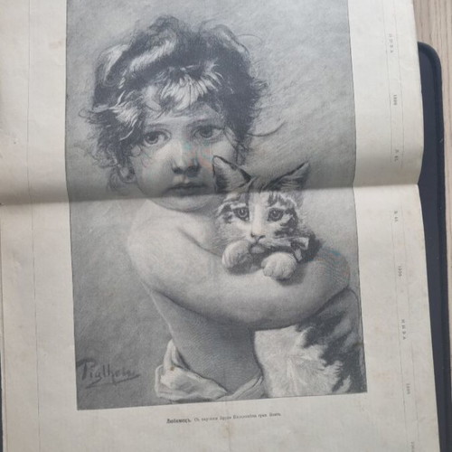 Niva Russian magazine 1896, used, issue 43 with K. Makovsky cover