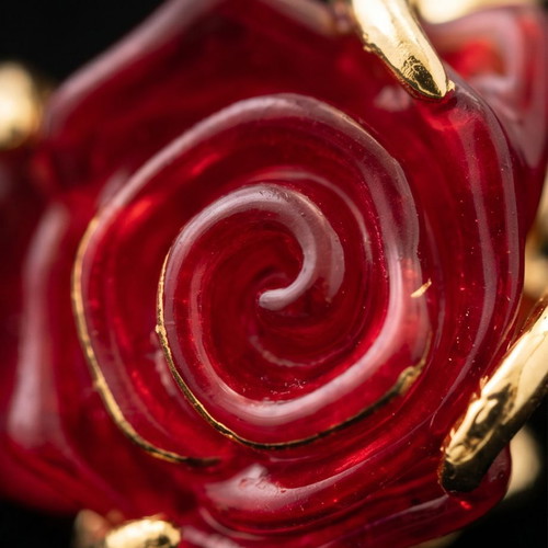 Charm Beauty & Beast enchanted rose with 14K gold plating new