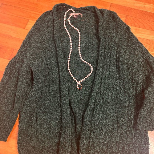 Attrattivo cardigan new, green with soft chenille texture, no small