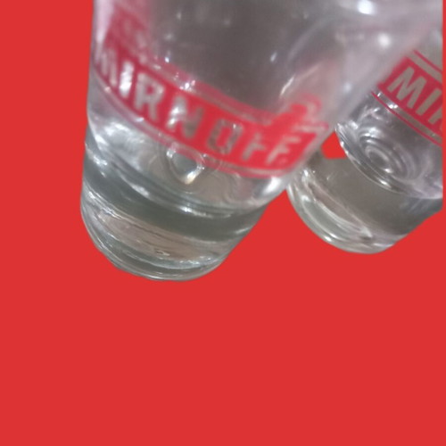Smirnoff shot glass set 2 pieces 90's like new with ouzo bottle gift